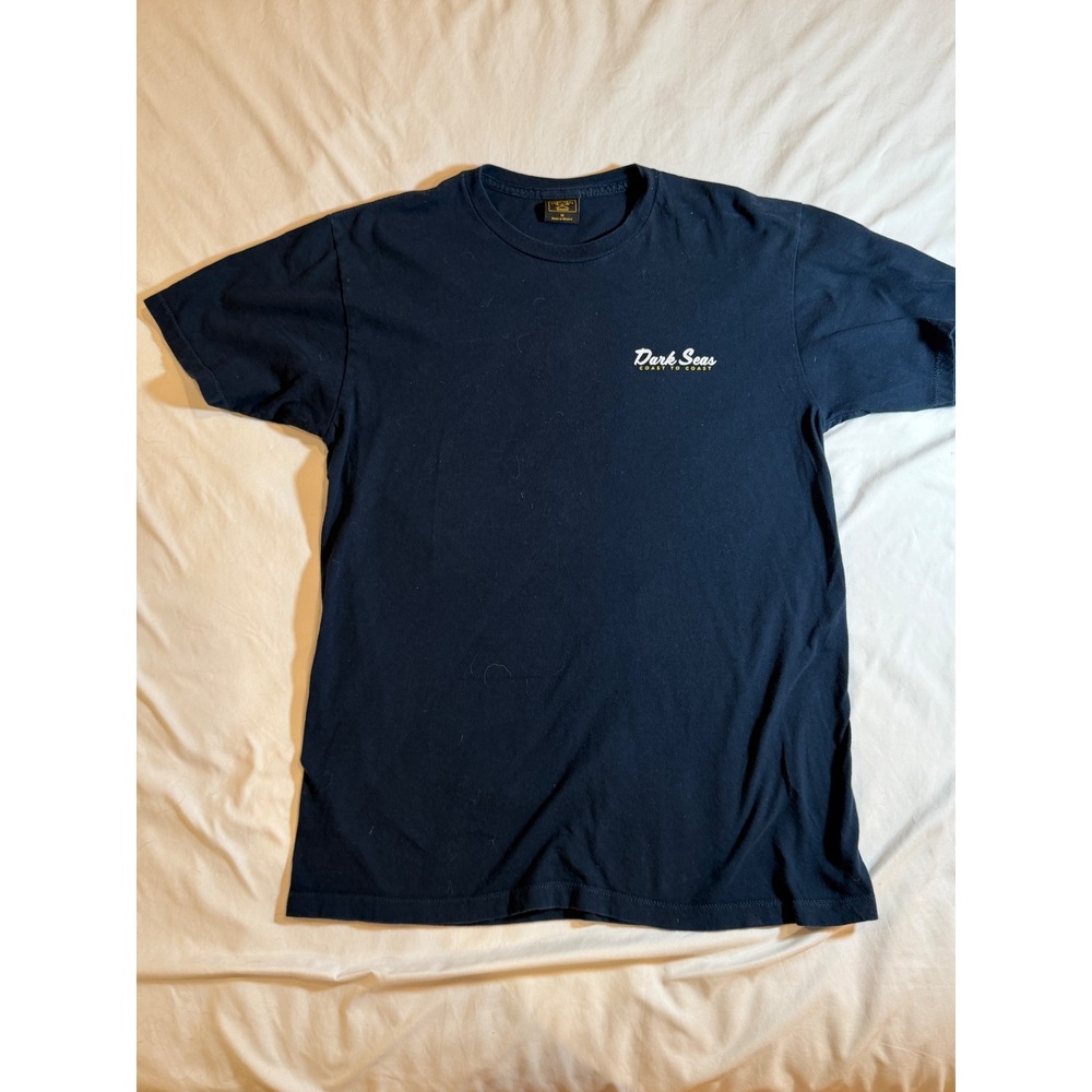 Dark Seas Mens Navy Blue Coast to Coast Clipper Ship Graphic T-Shirt Size M
